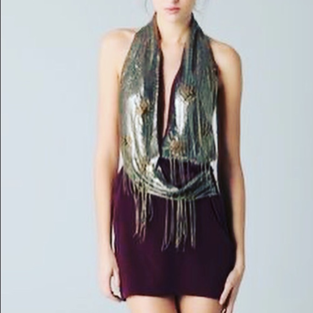 Sheri Bodell embellished wrap halter dress
